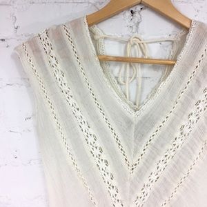 NASTY GAL "Boho FOMO Lace Top" Cream Lace